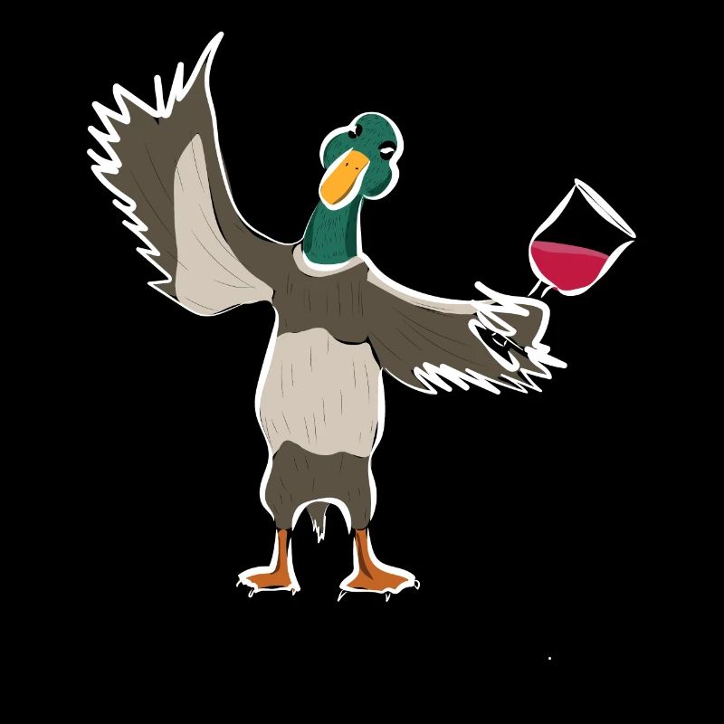 Canard canard mignon avec du vin rouge invite à boire