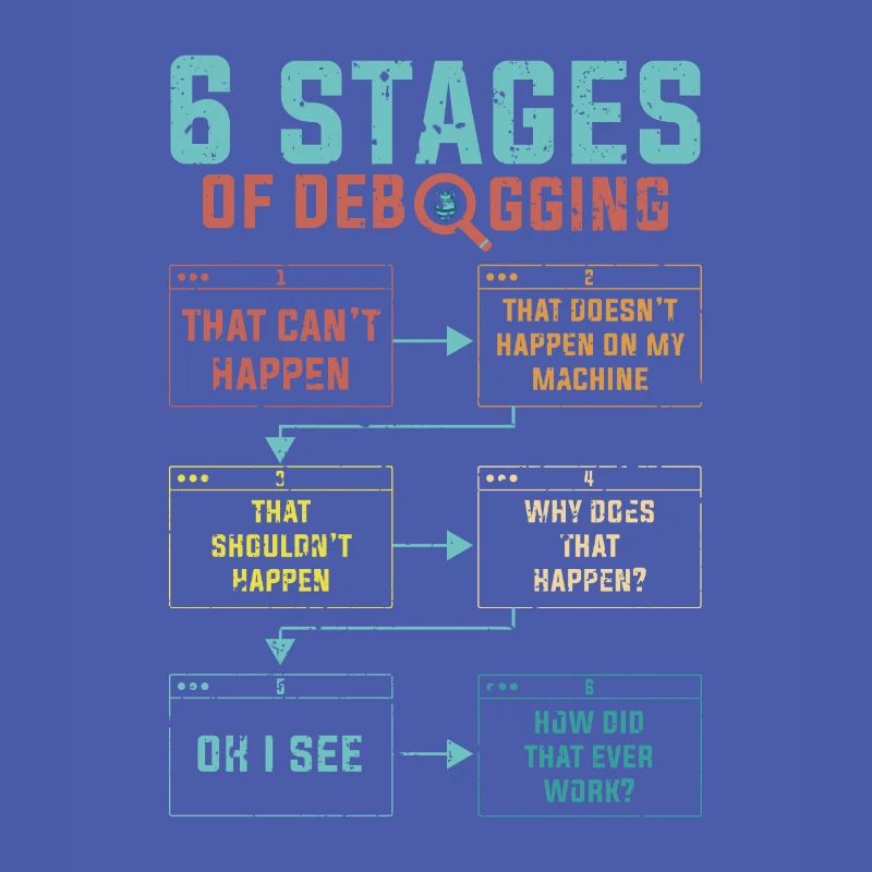 Programmierer 6 Stages of debugging