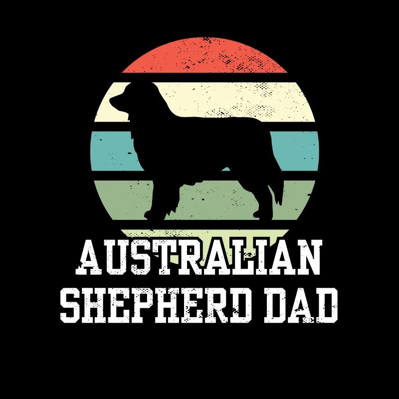 Australian Shepherd Dad I Retro Australian
