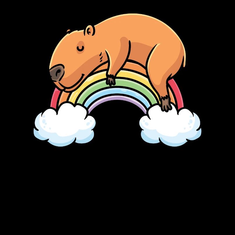 Capybara Regenbogen Pyjama Schlafshirt