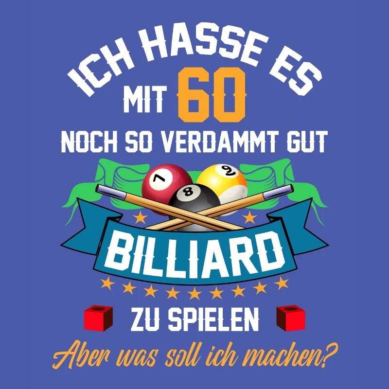 60. Geburtstag Billard Billardspieler Queue Fun
