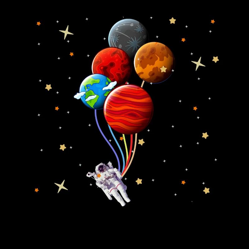 Astronaut Planets Balloons Space Astronomy