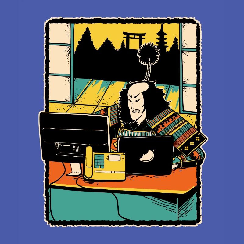 Samurai Computer Nerd Programmierer IT Webdesigner