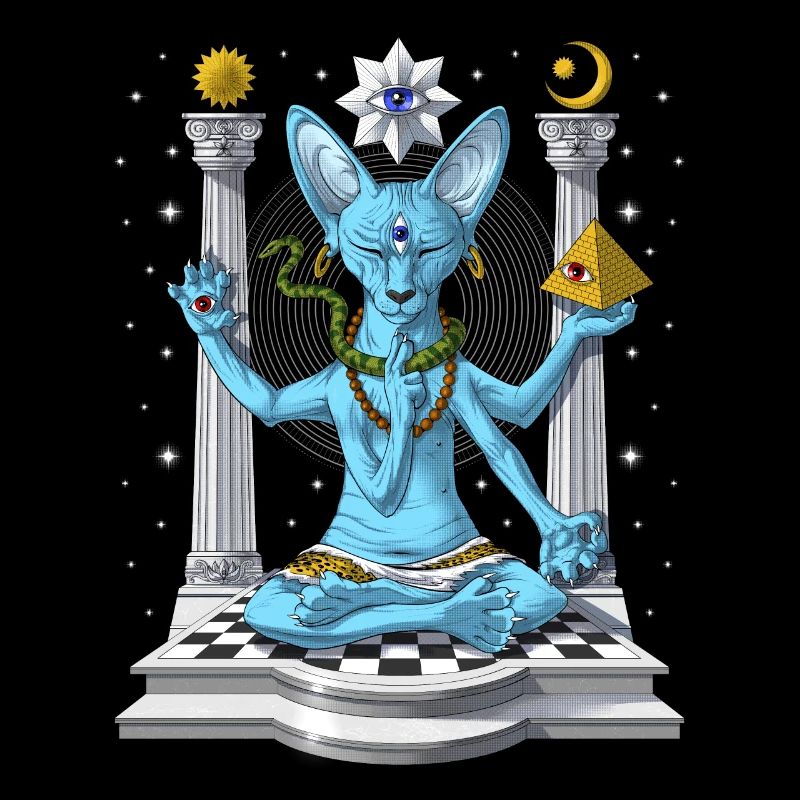 Sphynx Cat Psychedelic Shiva