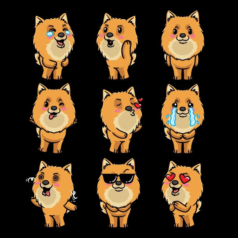 Zwergspitz Chien Émoticône de Poméranie
