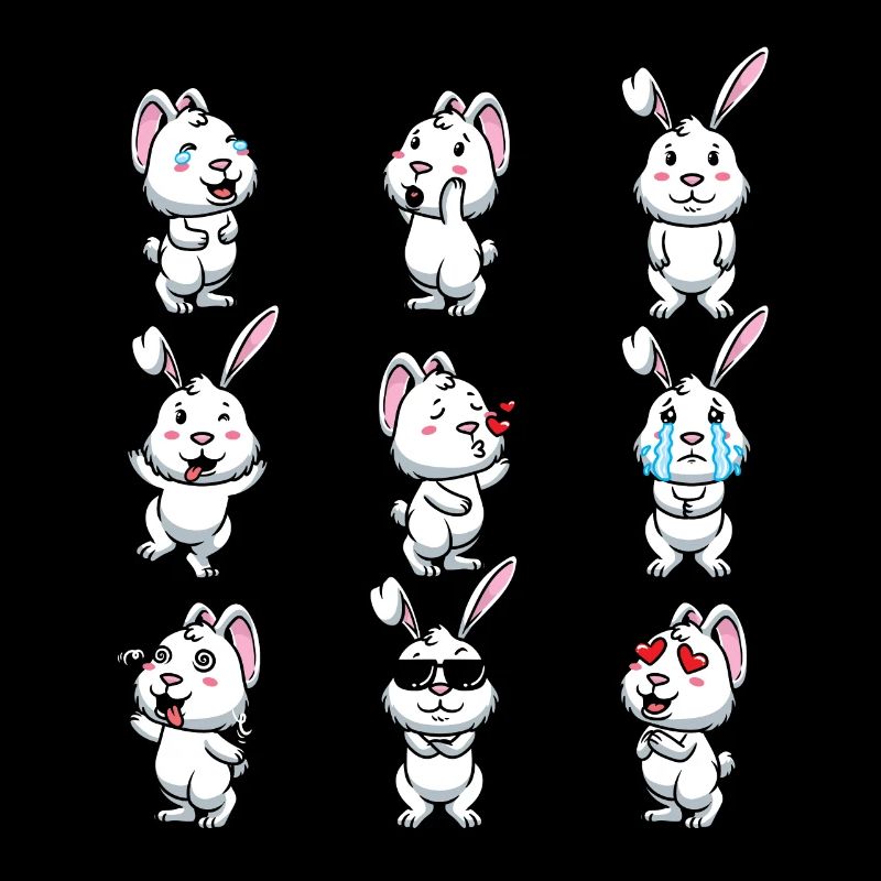 White Rabbit Emoticons Rabbit