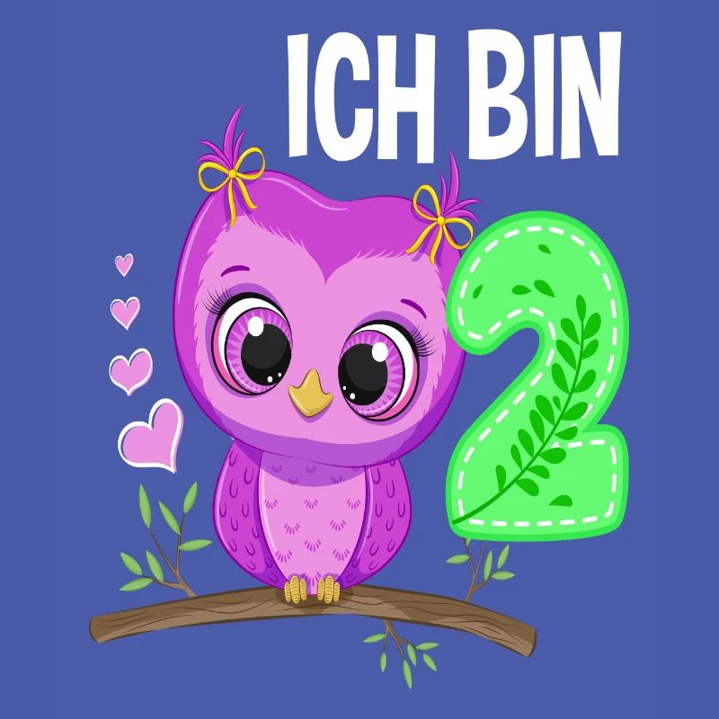Ich Bin 2 Eule 2. Geburtstag Eulen Mädchen