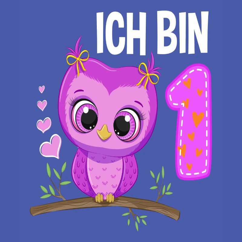 Ich Bin 1 Eule 1. Geburtstag Eulen Mädchen