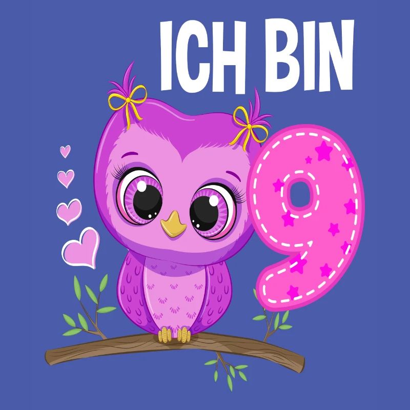 Ich Bin 9 Eule 9. Geburtstag Eulen Mädchen
