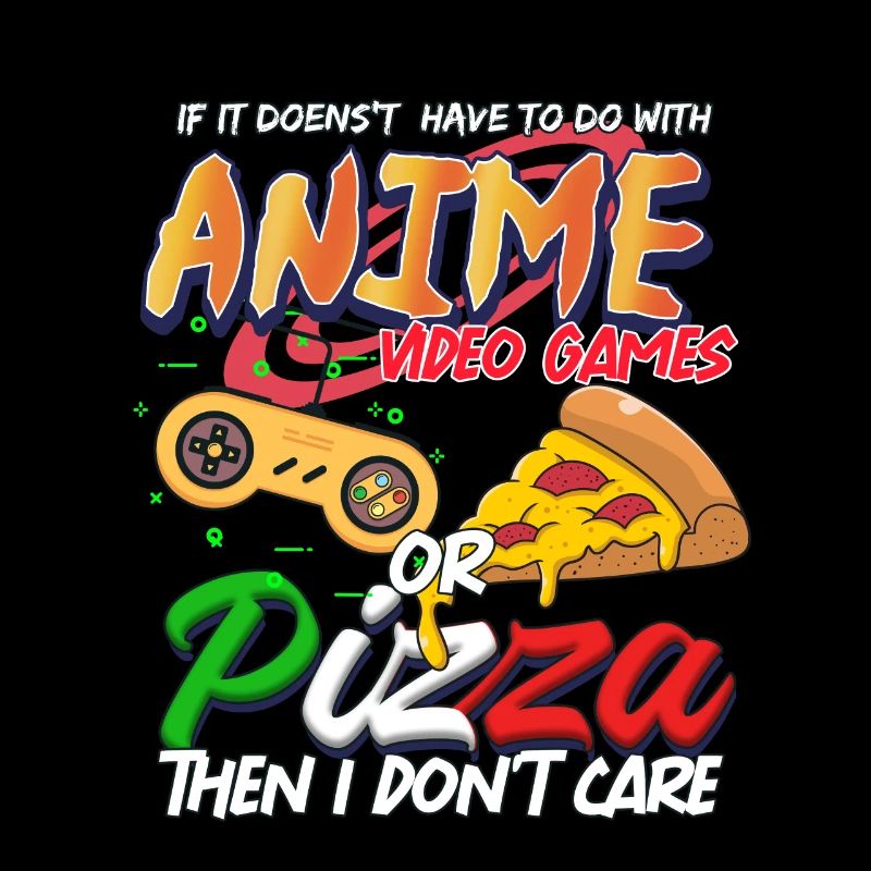 Anime Video Games Pizza Gift