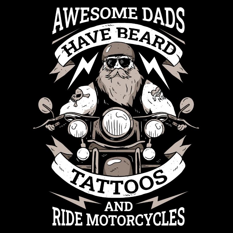 Dads Beard Tattoos Motorcycles Bart Geschenk