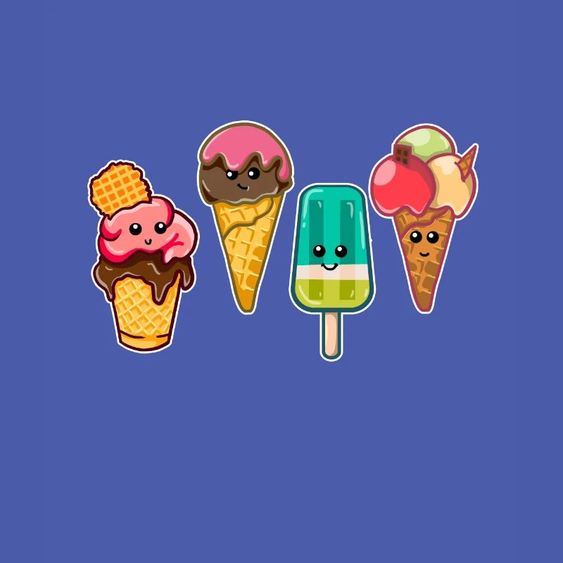 Kawaii Eiscreme Eis Wassereis Crème glacée Eisdiele