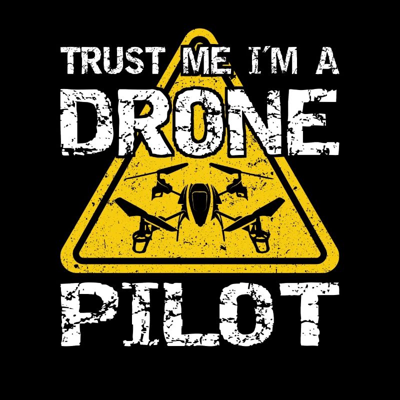 Drone with warning sign Drone flyer