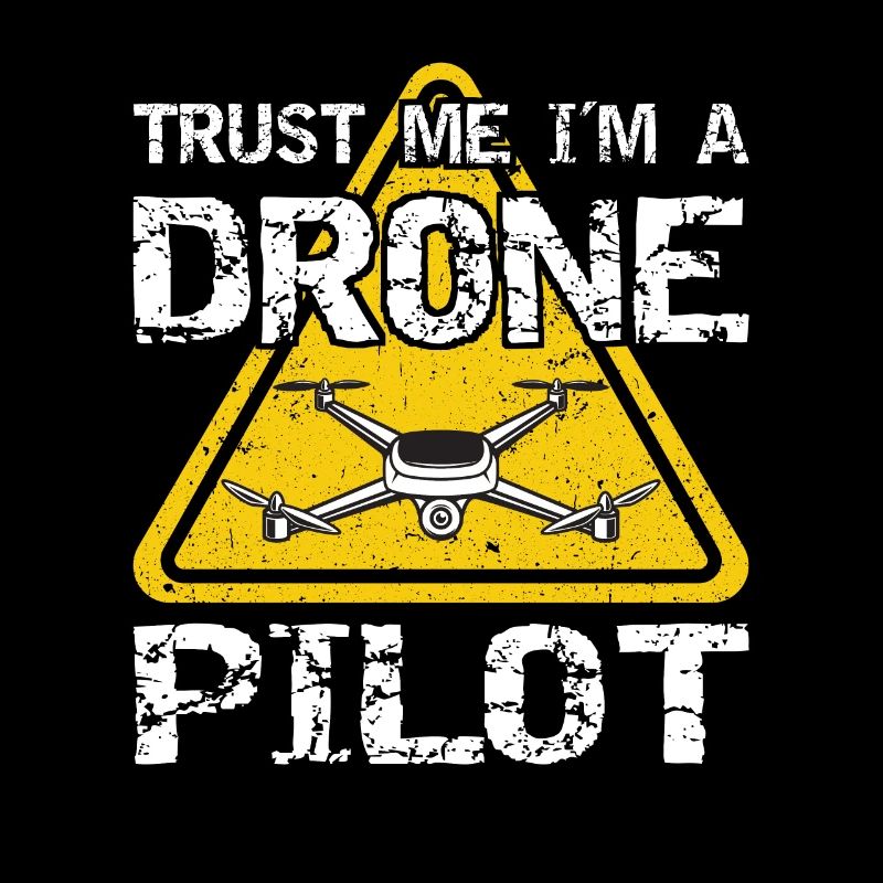 Drone with warning sign Drone flyer