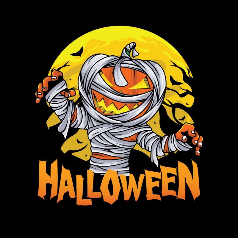 Funny Halloween Pumpkin Ghost Design For