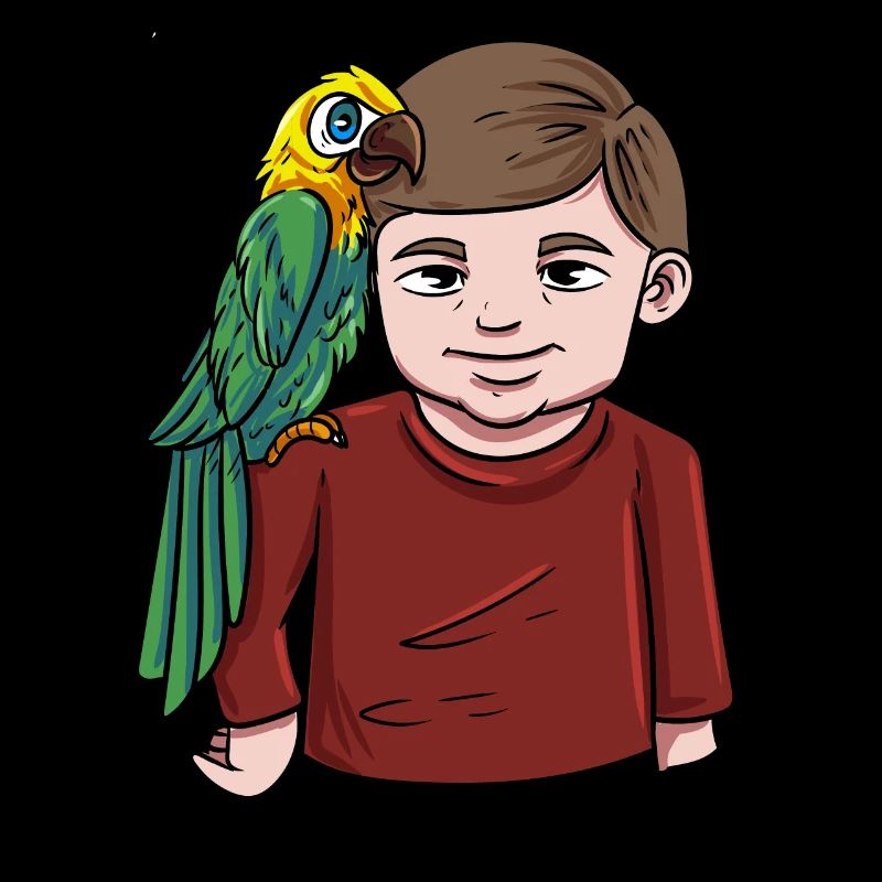 Junge mit Papagei
