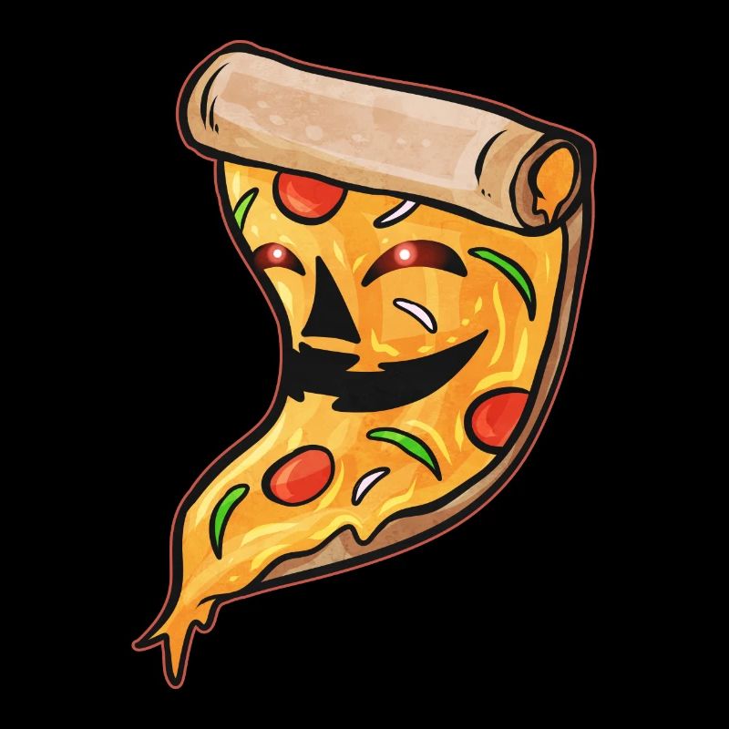 Evil Jack O Lantern Pizza Slice Halloween
