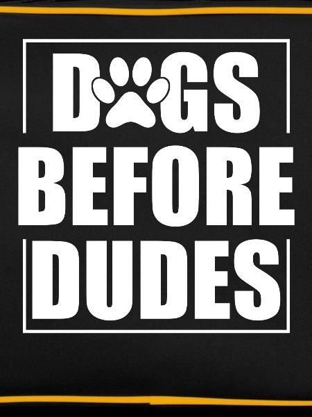 Chiens devant les gars