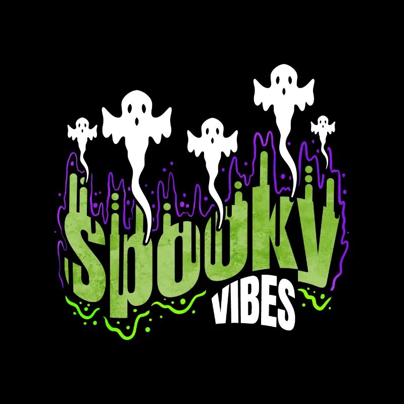 Spooky Vibes Ghosts And Spirits Flying Up
