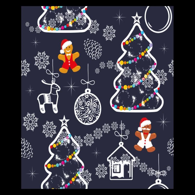 Seamless Festive Pattern With Christmas Tree