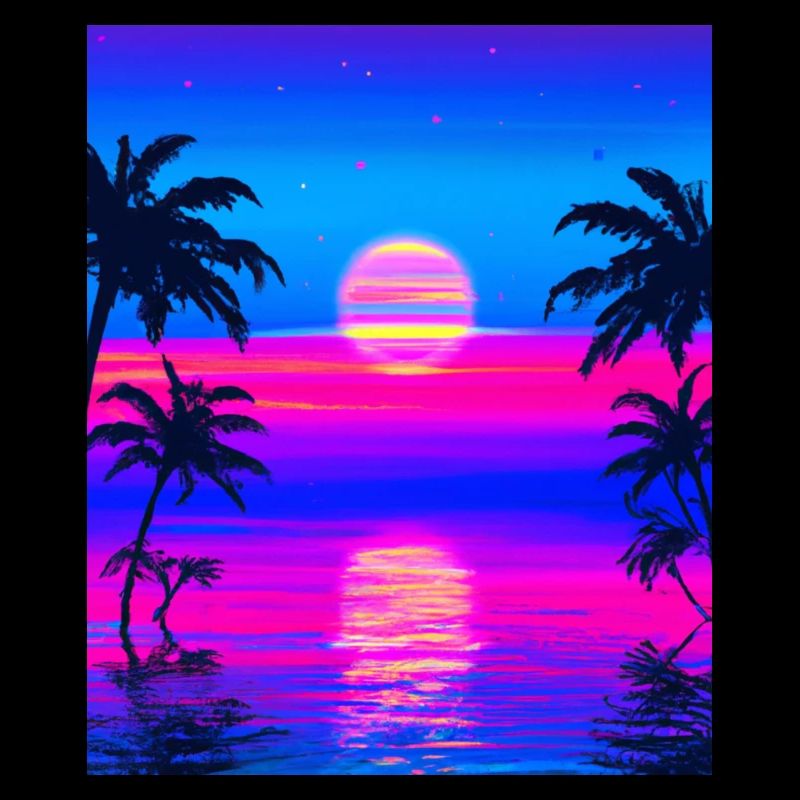 Vaporwave Sun Synthwave Sunset Palms