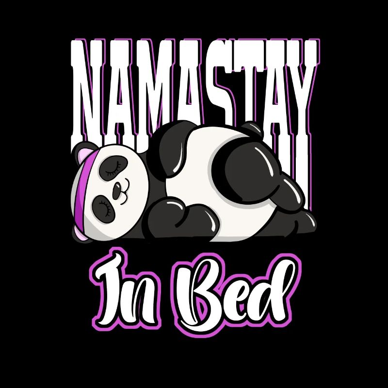 Tired Namaste in Bed Panda Lazy Artwork