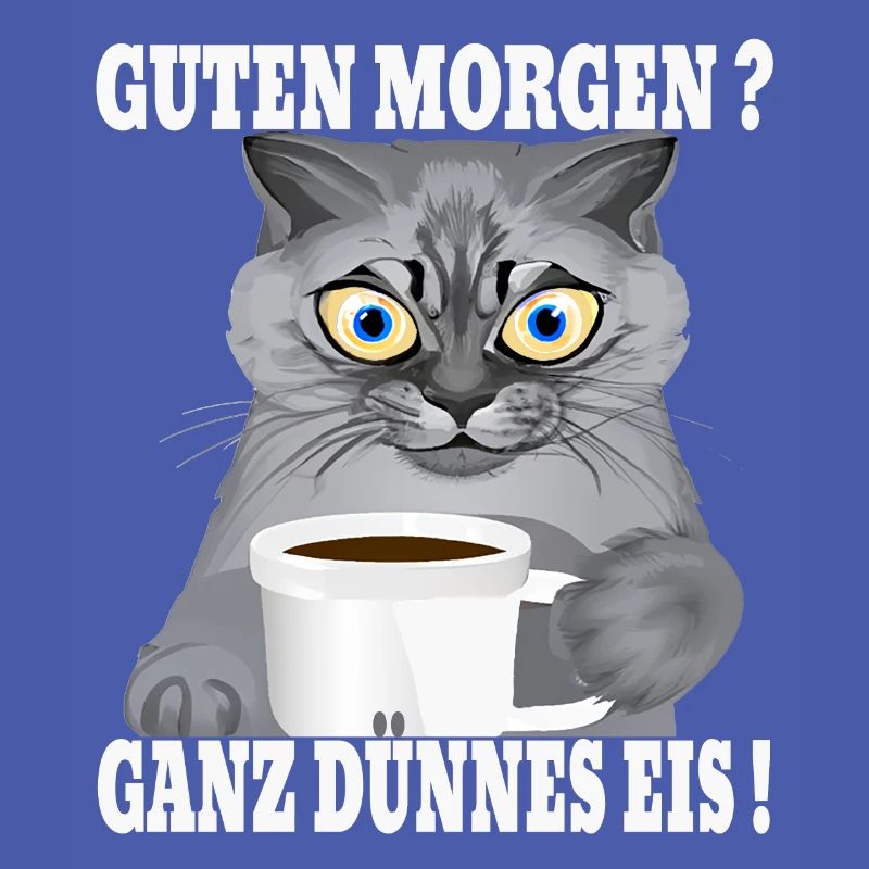 Ganz Dünnes Eis Morgenmuffel Katze Kaffee