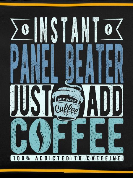 Panel Racket Coffee Saying