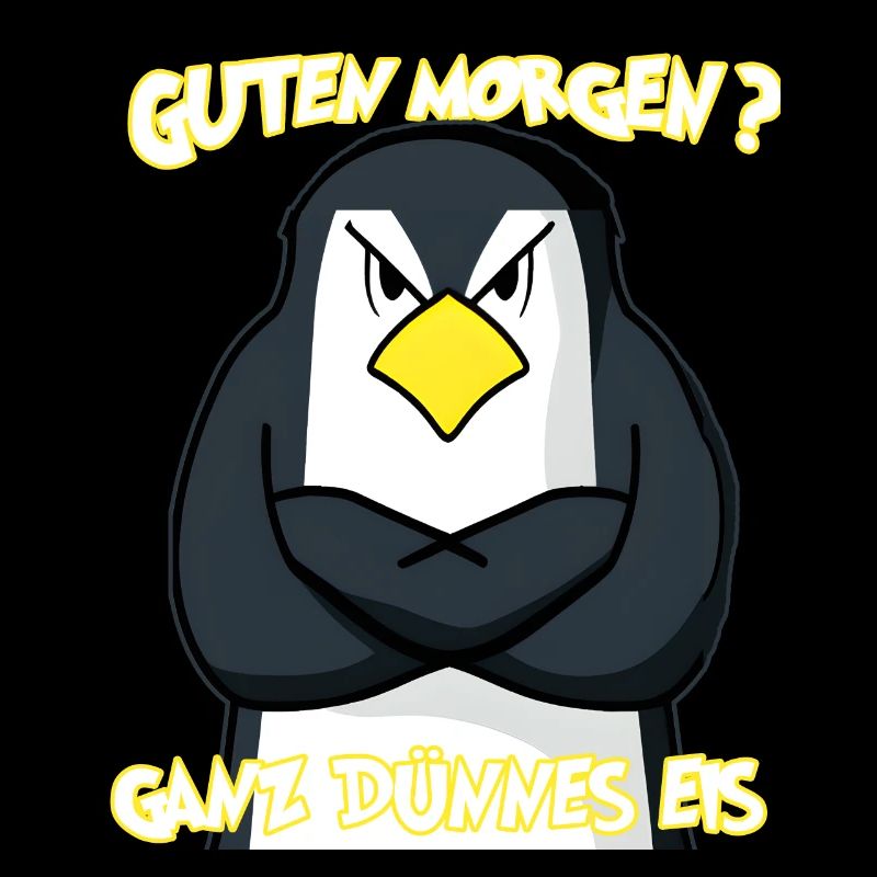 Ganz Dünnes Eis Morgenmuffel Pinguin Kaffee
