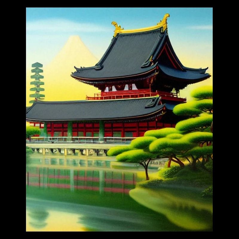 haruno japanischer Tempel illustration japan