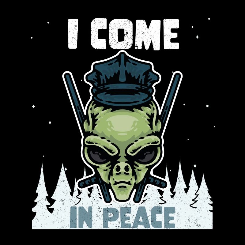 Alien Galaxy Science Space Lover I Come In Peace