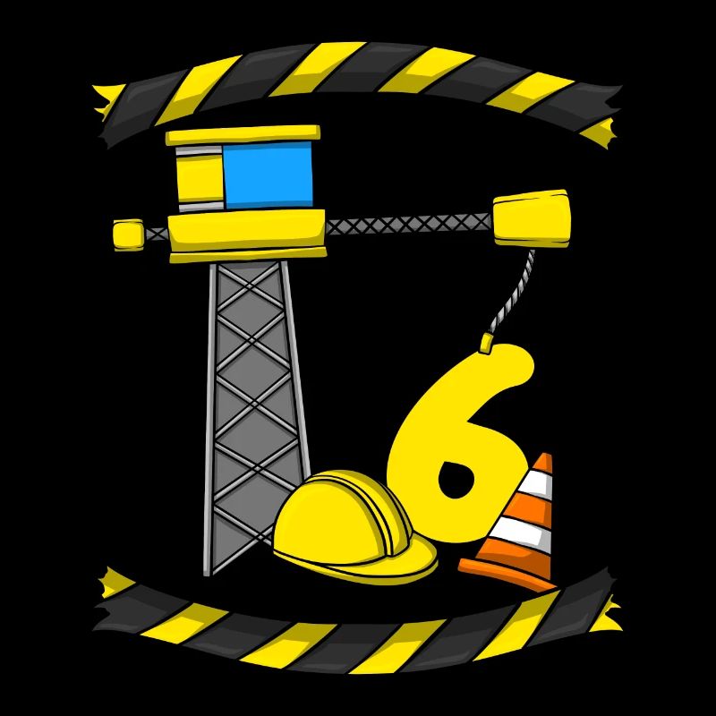 Construction Birthday Crane Worker 6th Birthday