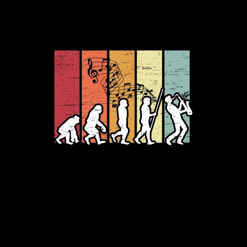 Human Evolution Saxophone Jazz Musician