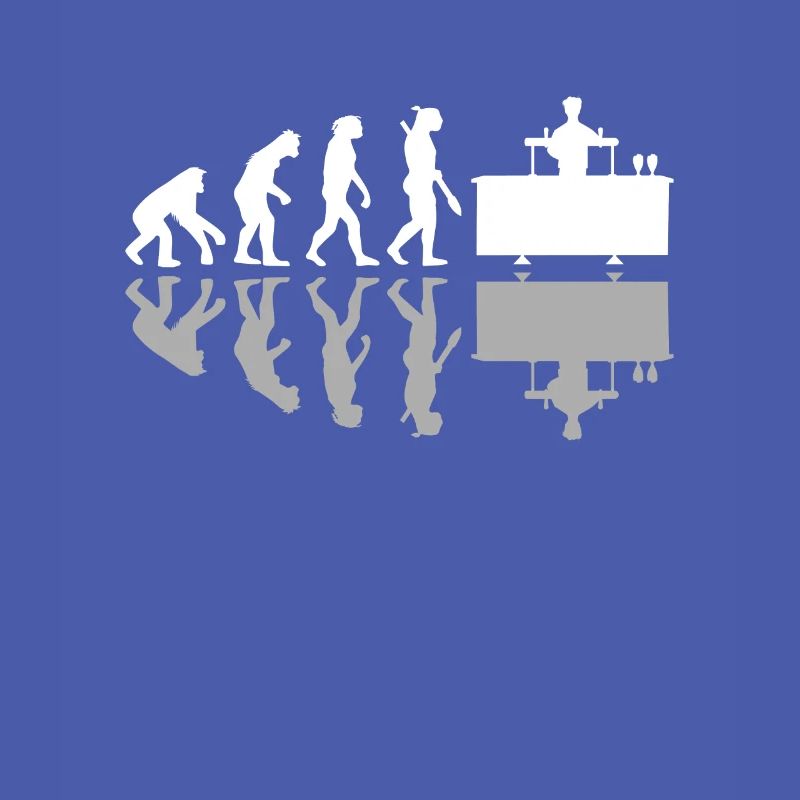 Human Evolution Funny Barkeeper Bartender