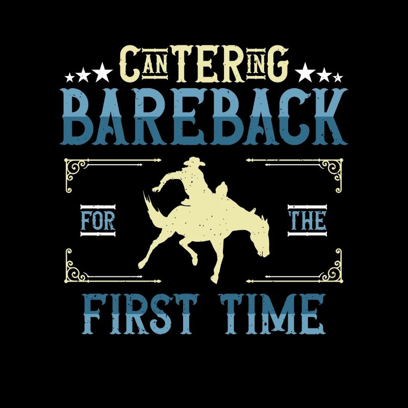 Bareback Riding Cantering Bareback For Rodeo Rider