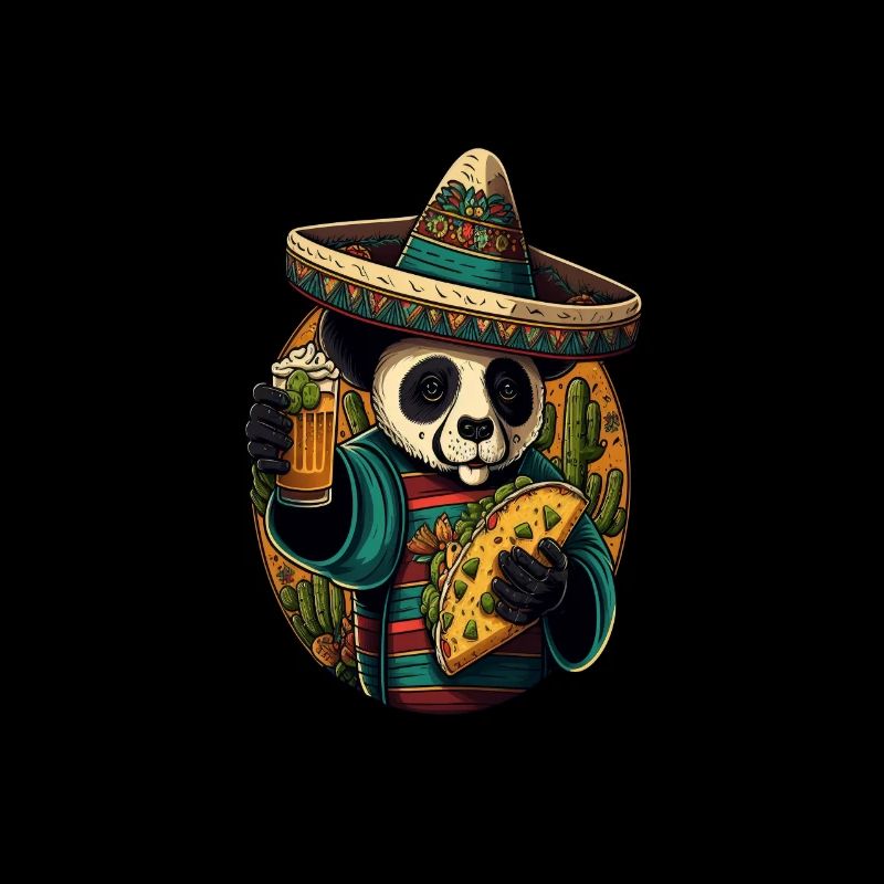 Panda mignon mangeant des tacos Panda mexicain Taco ours