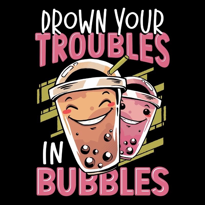 Noie vos problèmes dans les bulles Boba Tea Bubble Tea