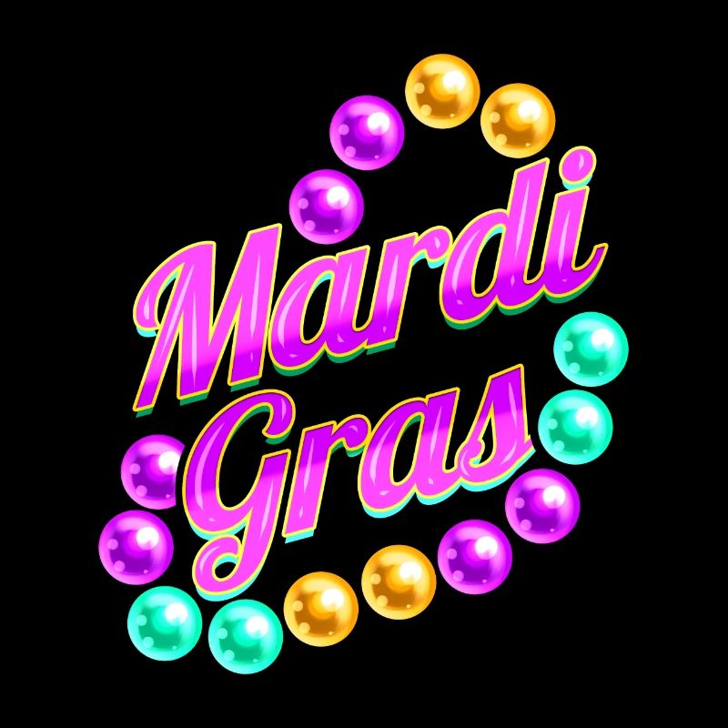 Lettrage violet avec perles pour Mardi Gras