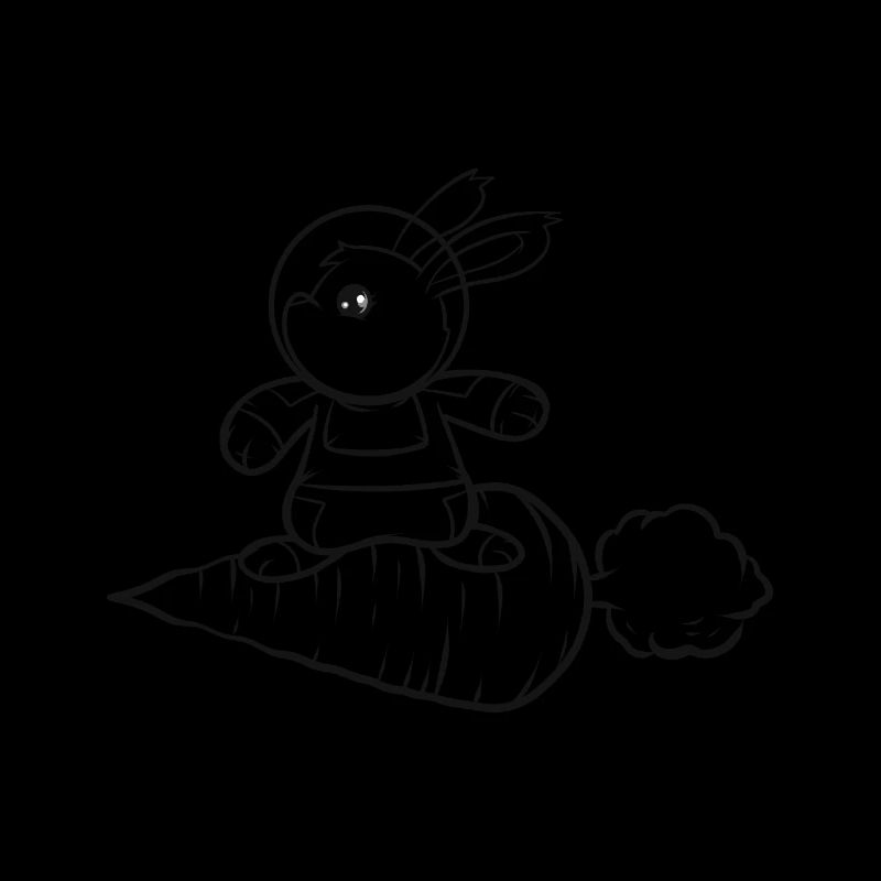 Lapin de Pâques surfant sur une carotte comme couleur