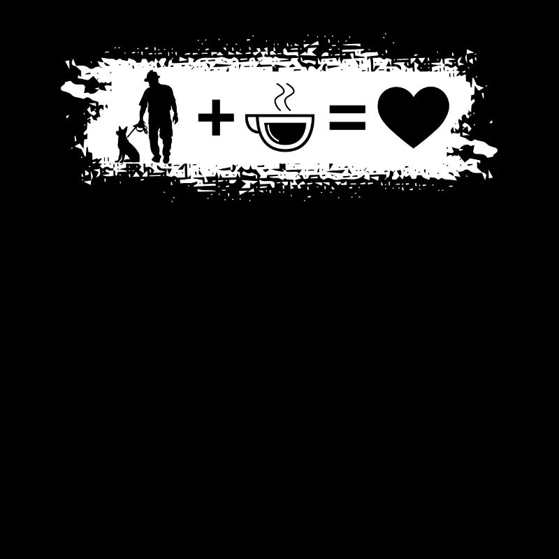Grunge Rectangle - Heart - Coffee - Man with Dog -