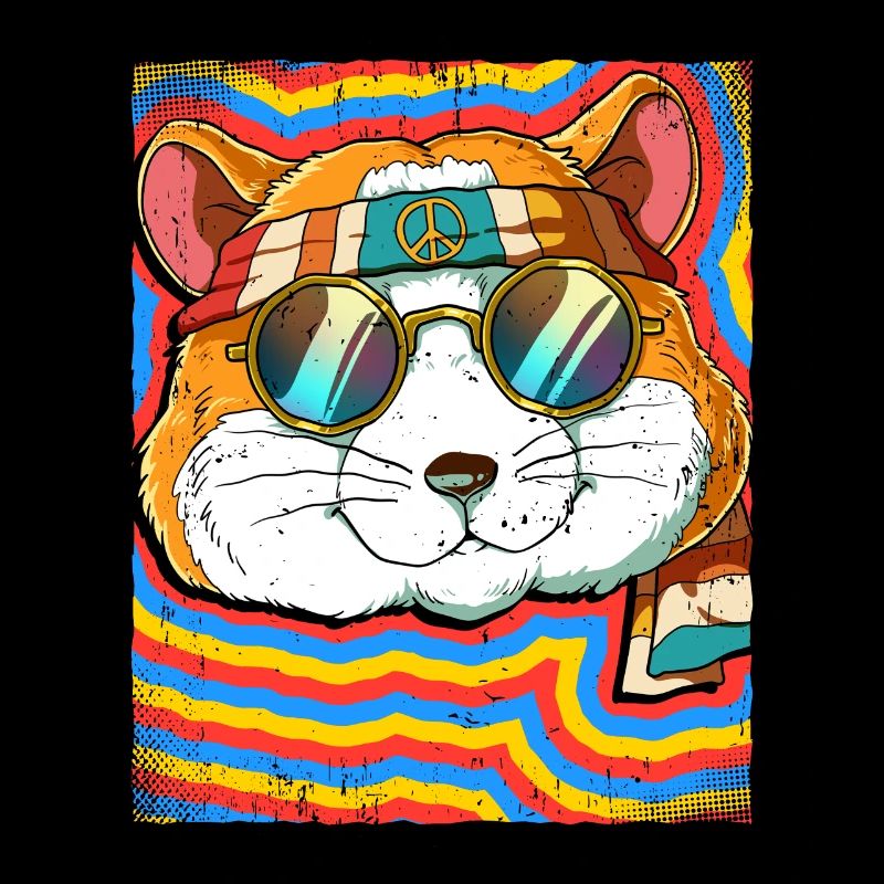Hippie Hamster Psychedelisch Trippy