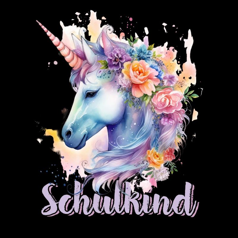 Einhorn Blumen Schulkind Einschulung 2023