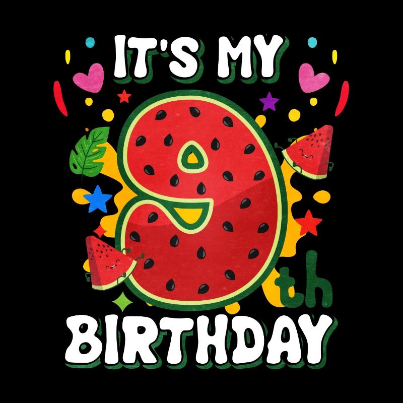 9 Geburtstag Wassermelone Sommer Geschenk