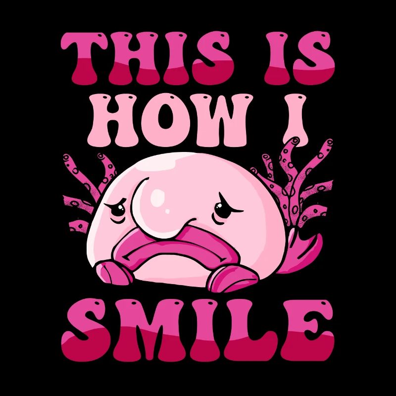 Costume de Blobfish - Visage de poisson Blob laid -