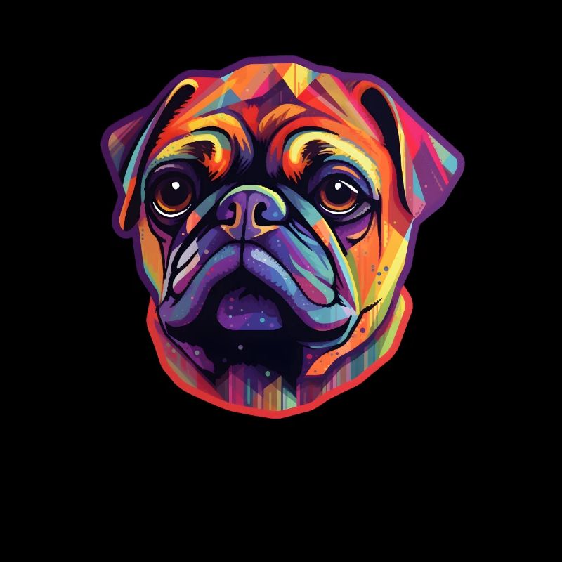 Mops Regenbogenfarben