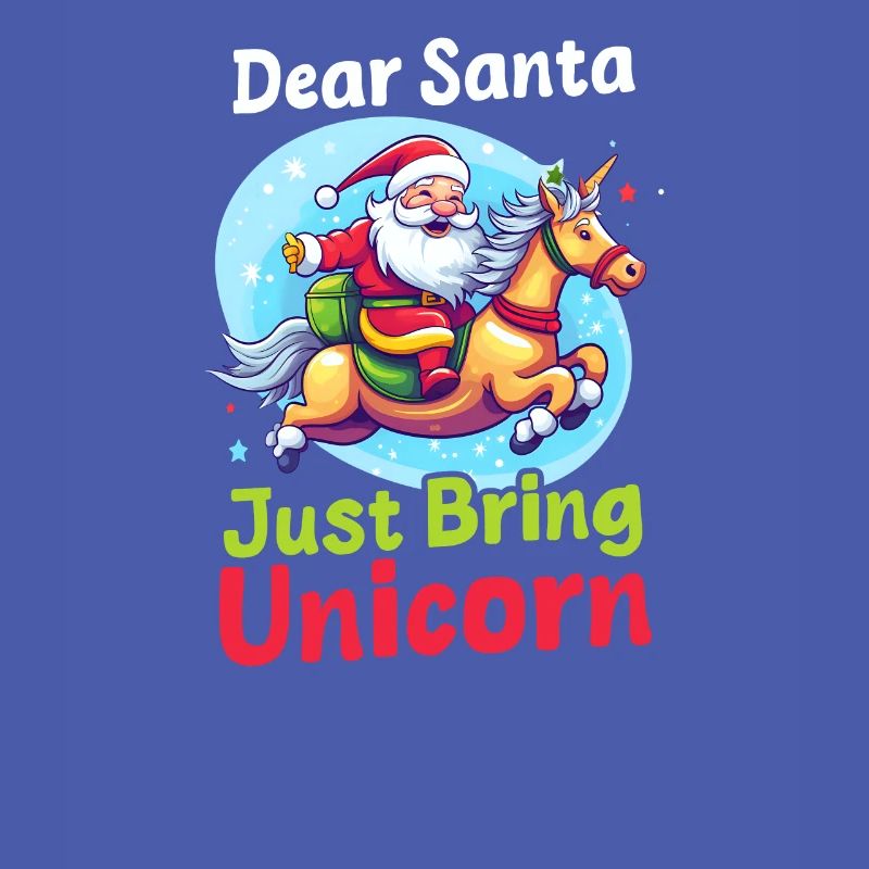 Weihnachten Einhorn Weihnachtsmann Bring einfach Einhorn