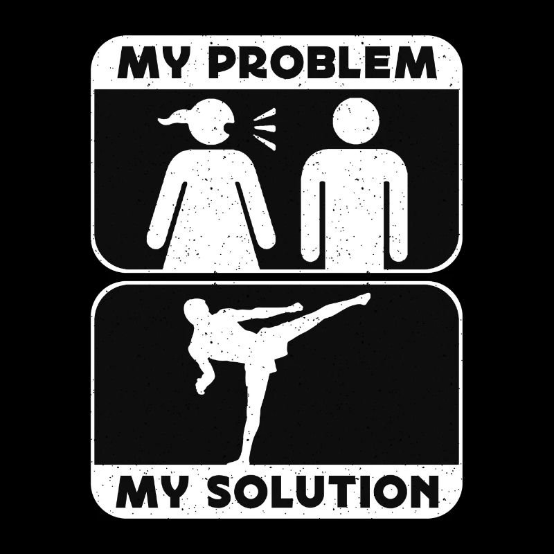 Kickboxer My Problem My Solution Pictogram Dad Mom