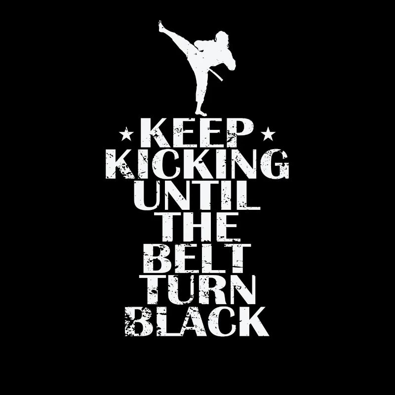 Continuez à donner des coups de pied jusqu’à ce que la ceinture devienne noire Taekwondo
