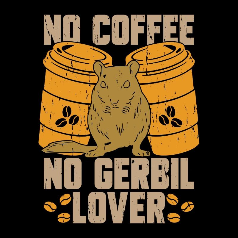 Amoureux des gerbilles Pas de café Pas de rat de course Amateur de café