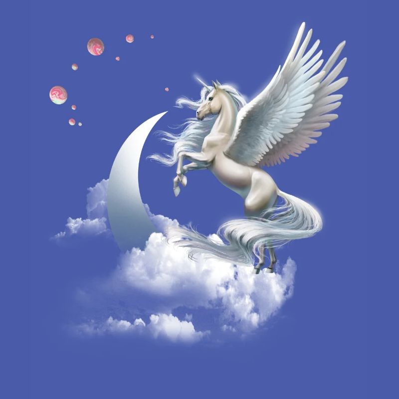 Einhorn oder Pegasus Fliegendes Pferd